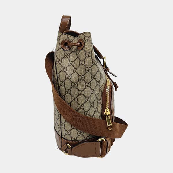 Monogram Coated Canvas Backpack Black