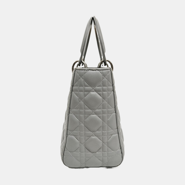 Lady Dior Medium Cannage Lambskin Gray
