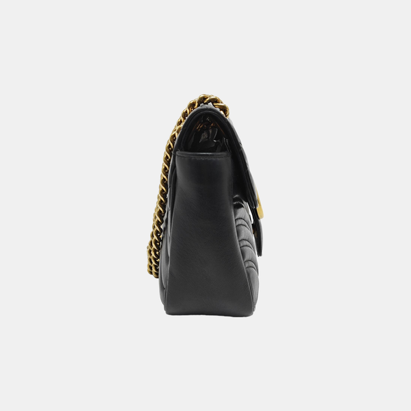 GG Marmont Medium Quilted Calfskin Black