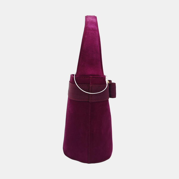 Suede Bucket Bag Red