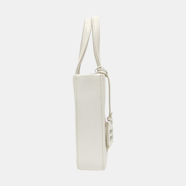 Quilted Calfskin Tote Bag White