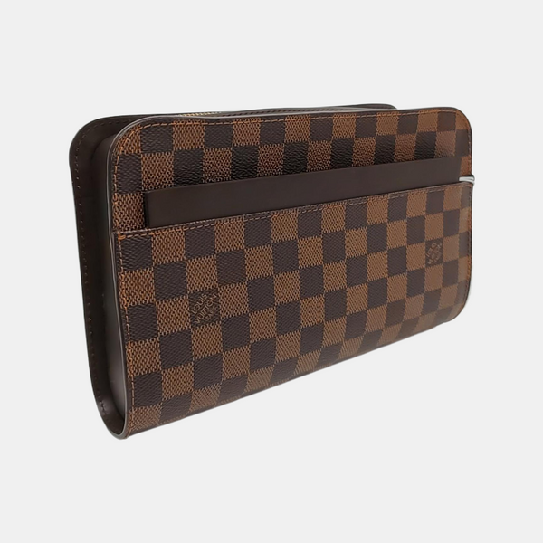 SAINT LOUIS Damier Ebene Coated Canvas Brown