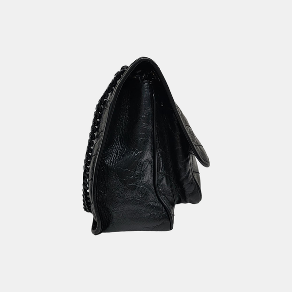 NIKI Medium Chevron Calfskin Black