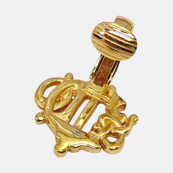 Insignia Metal Gold Clip On Earrings