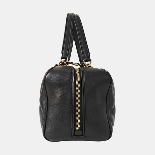 Quilted Lambskin Shoulder Bag Black
