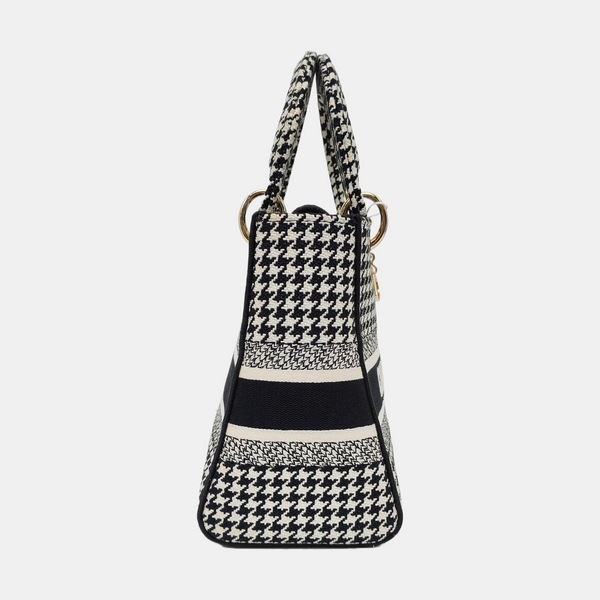 Authenticated pre-owned Lady D-Lite Medium Canvas Black - Tote Bag at Looply
