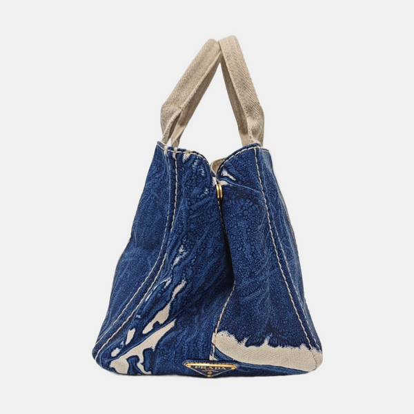 Denim Quilted Canvas Blue