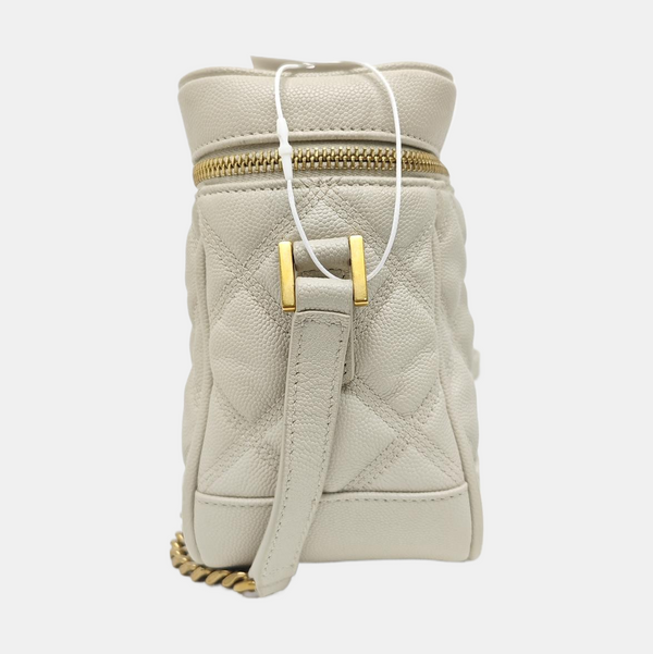 80'S VANITY Quilted Calfskin White