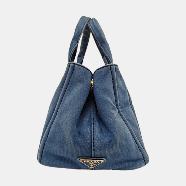 Denim Quilted Canvas Blue