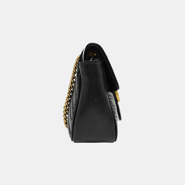 GG Marmont Medium Quilted Calfskin Black