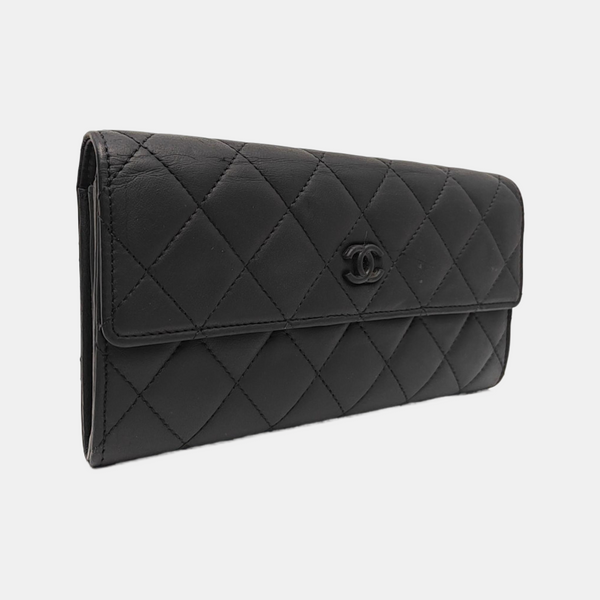 CLASSIC FLAP Mini Quilted Lambskin Black Wallet
