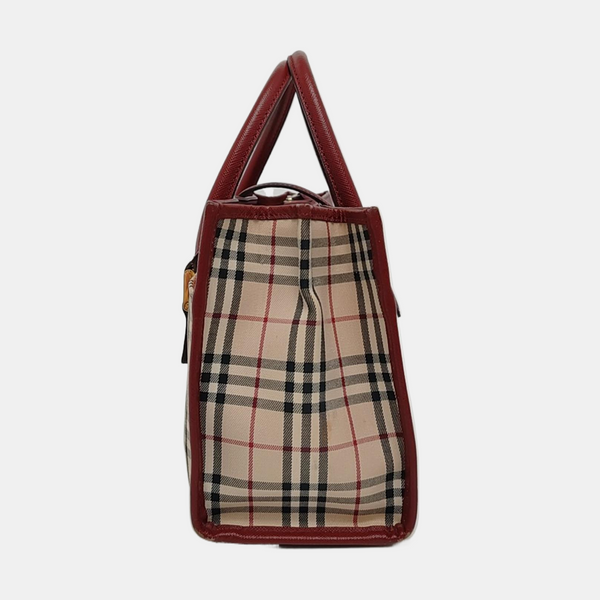 House Check Canvas Tote Canvas Beige