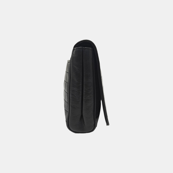 Quilted Calfskin Shoulder Bag Black
