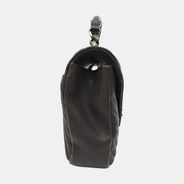 COLLEGE Medium Chevron Calfskin Gray