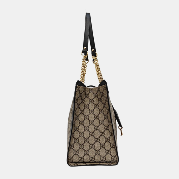 Padlock Medium Monogram Coated Canvas Beige
