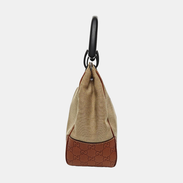 Canvas Top Handle Bag Beige