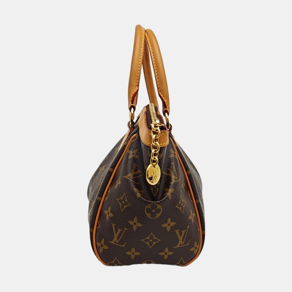 Monogram Coated Canvas Top Handle Bag Brown