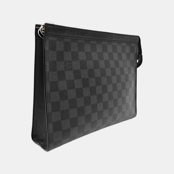 Pochette Voyag MM Damier Graphite Coated Canvas Gray