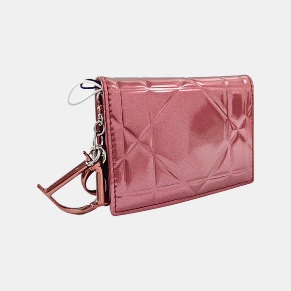 Cannage Calfskin Coin Purse Pink