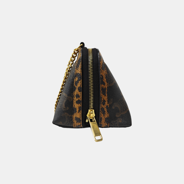 Coated Canvas Shoulder Bag Brown