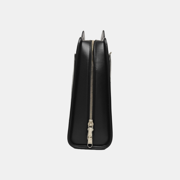 Monogram Calfskin Shoulder Bag Black