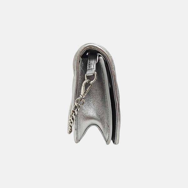 Quilted Lambskin Shoulder Bag Silver