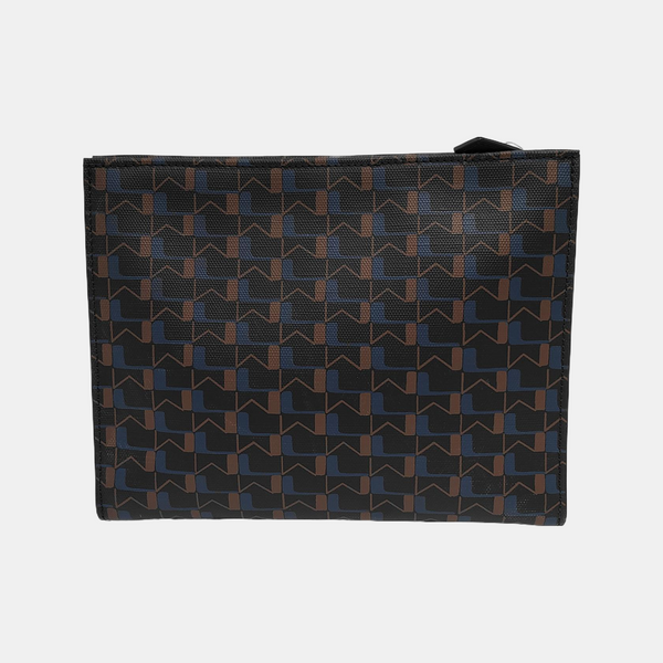 Coated Canvas Clutch Large Black