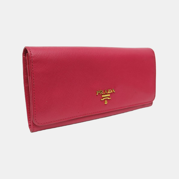 Fold Wallet Saffiano Calfskin Red Wallet