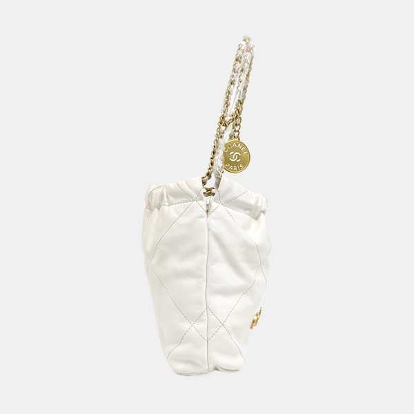 CHANEL 22 Mini Quilted Calfskin White
