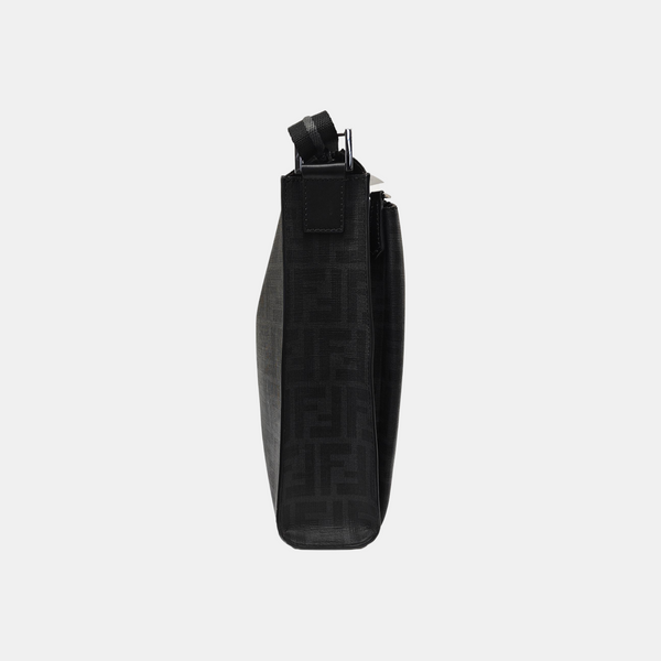 Coated Canvas Shoulder Bag Black