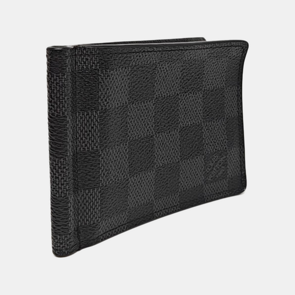 AMERIGO Damier Graphite Coated Canvas Gray Card Holder