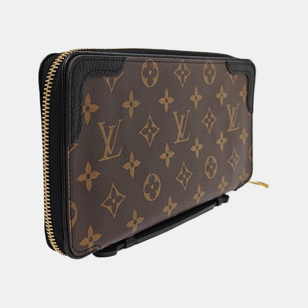 Monogram Coated Canvas Clutch Brown