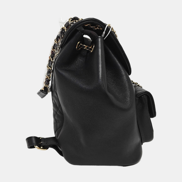 DUMA Large Quilted Calfskin Black