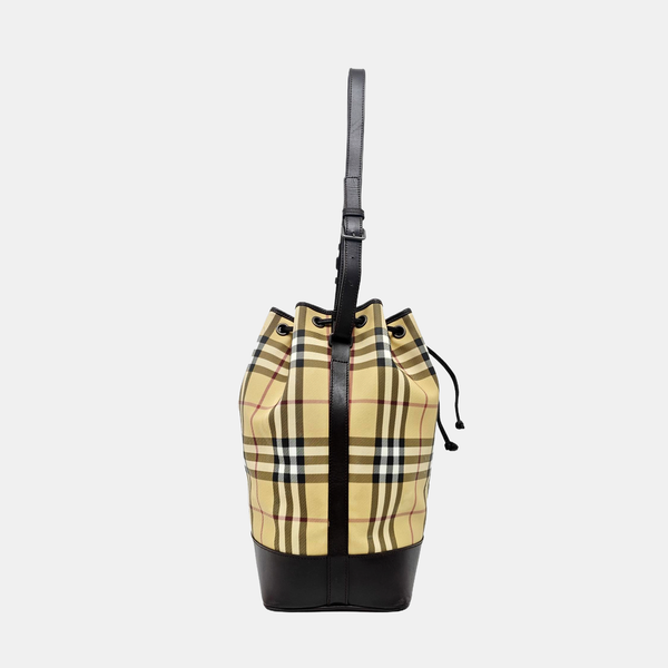 Coated Canvas Bucket Bag Beige