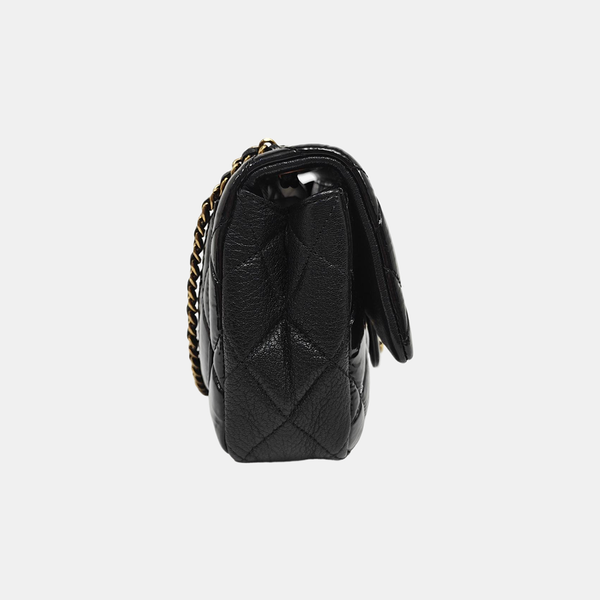 CLASSIC FLAP Quilted Patent Leather Black