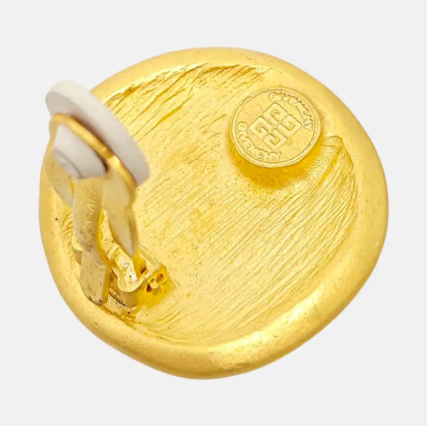 4G Logo Metal Gold Clip On Earrings