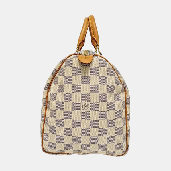 SPEEDY 30 Damier Azur Coated Canvas White