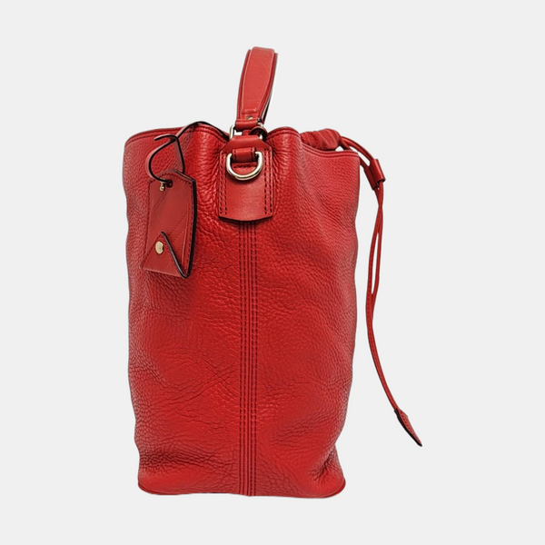 Calfskin Bucket Bag Red