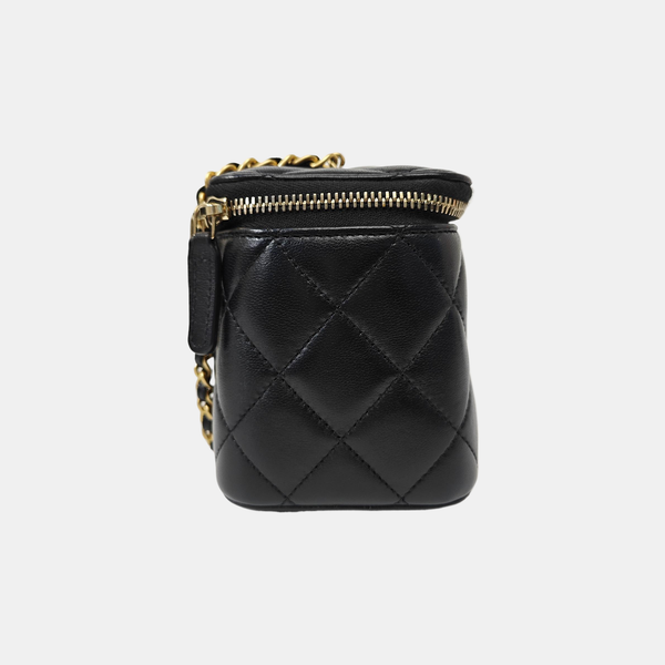 VANITY CASE Small Quilted Lambskin Black