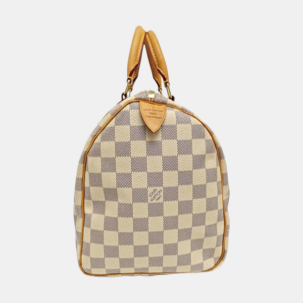 SPEEDY 30 Damier Azur Coated Canvas White