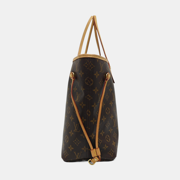 Authenticated pre-owned NEVERFULL MM Monogram Coated Canvas Brown - Tote Bag at Looply