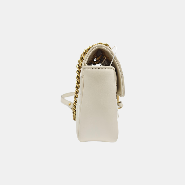 GG Marmont Small Quilted Calfskin White