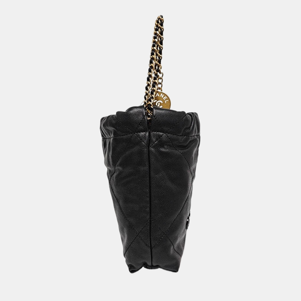 CHANEL 22 Mini Quilted Grained Calfskin Black