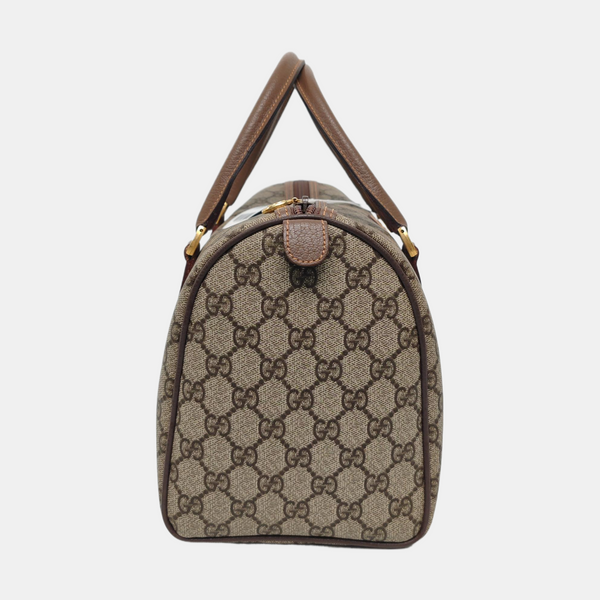Boston Monogram Coated Canvas Brown