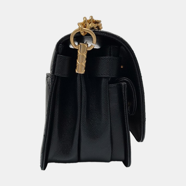 DIANA CC Mini Quilted Grained Calfskin Black