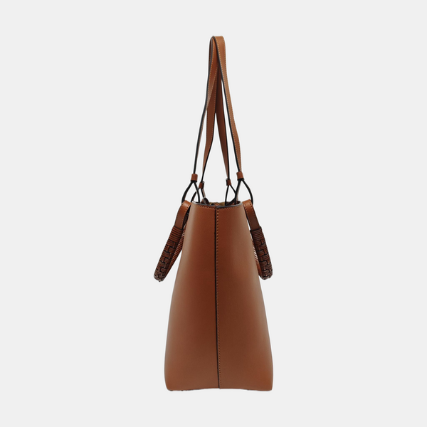 Calfskin Tote Bag Small Brown