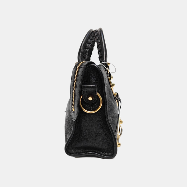 Classic Metallic Edge City Mini Lambskin Black