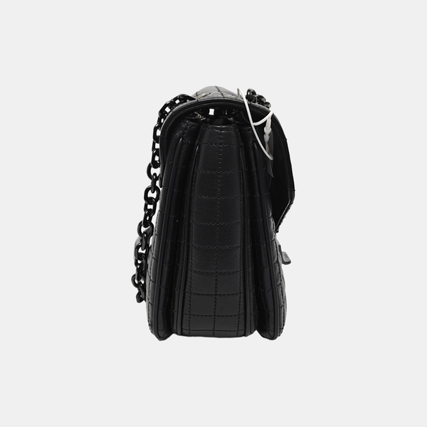 C Medium Quilted Calfskin Black