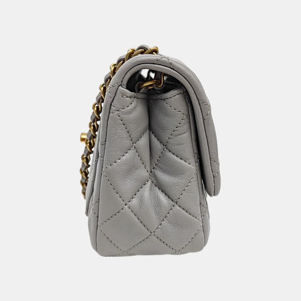 CLASSIC FLAP Mini Quilted Lambskin Gray