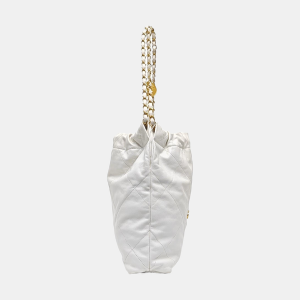 CHANEL 22 Small Quilted Calfskin White